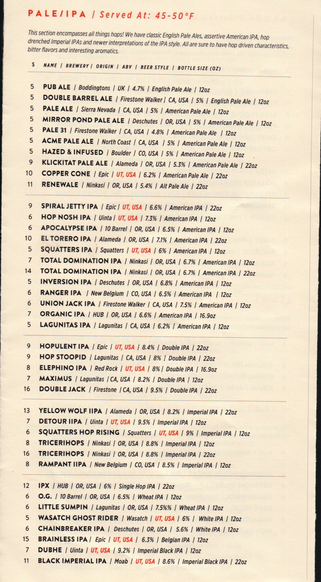 Beer Bar menu 4