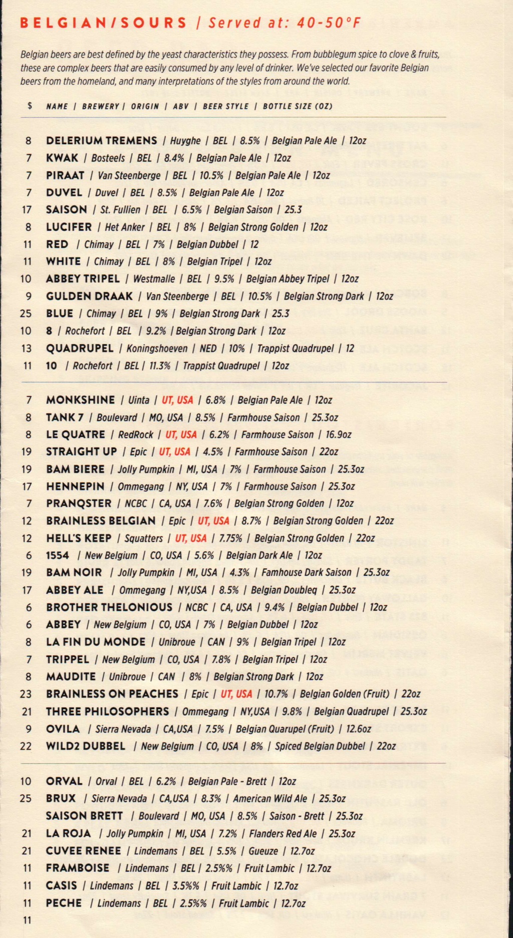 Beer Bar menu 5