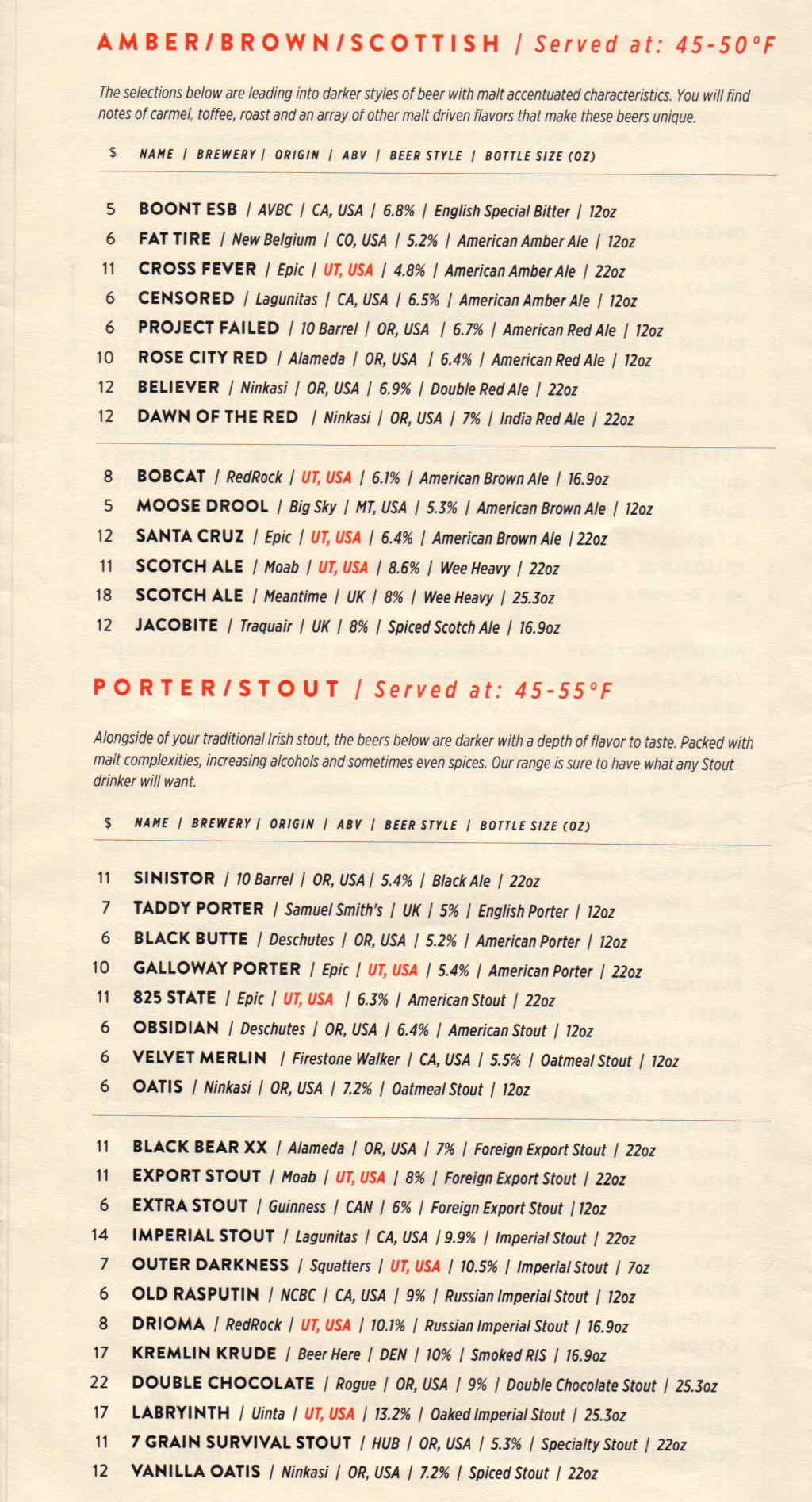 Beer Bar menu 6
