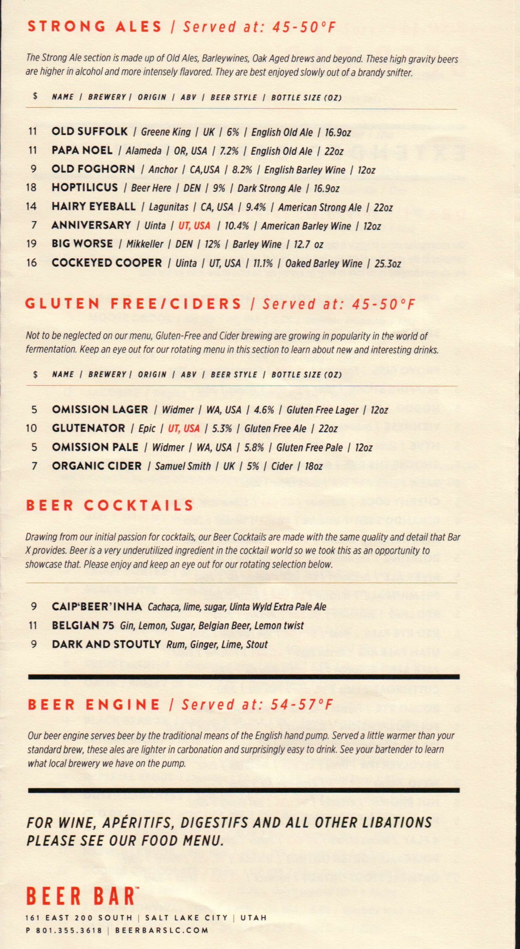 Beer Bar menu 8