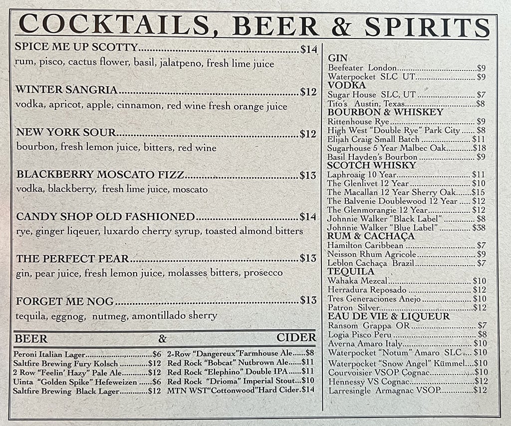 BTG Wine Bar - cocktails, beer, spirits