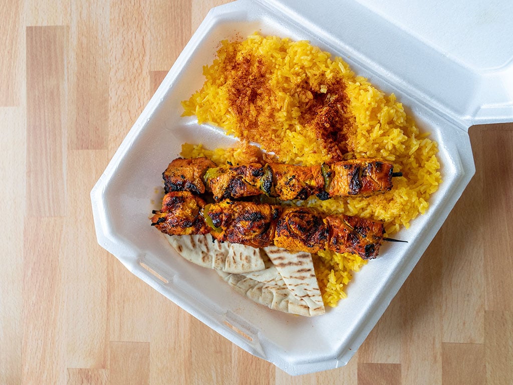 Best Chicken And Ribs double skewer with rice