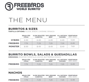 freebirds world burrito sugarhouse menu one