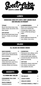 Sweet Lake Biscuits And Limeade lunch menu