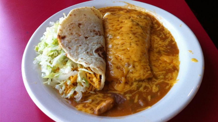 la frontera soft shell taco and smothered burrito