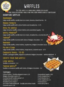 Bruges Waffles And Frites Menu - waffles
