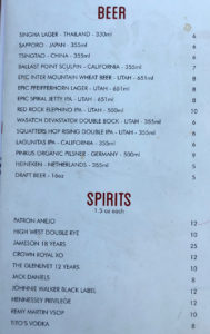 SOMI Vietnamese Bistro menu - beer and spirits