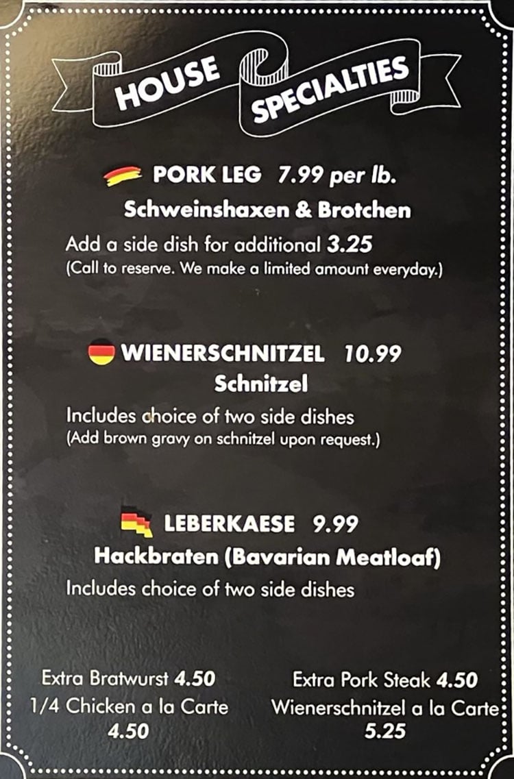Siegfried's Delicatessen menu - specialties