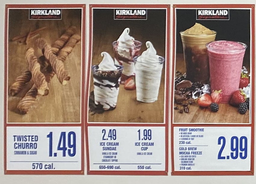 Costco food court menu and prices – SLC menu