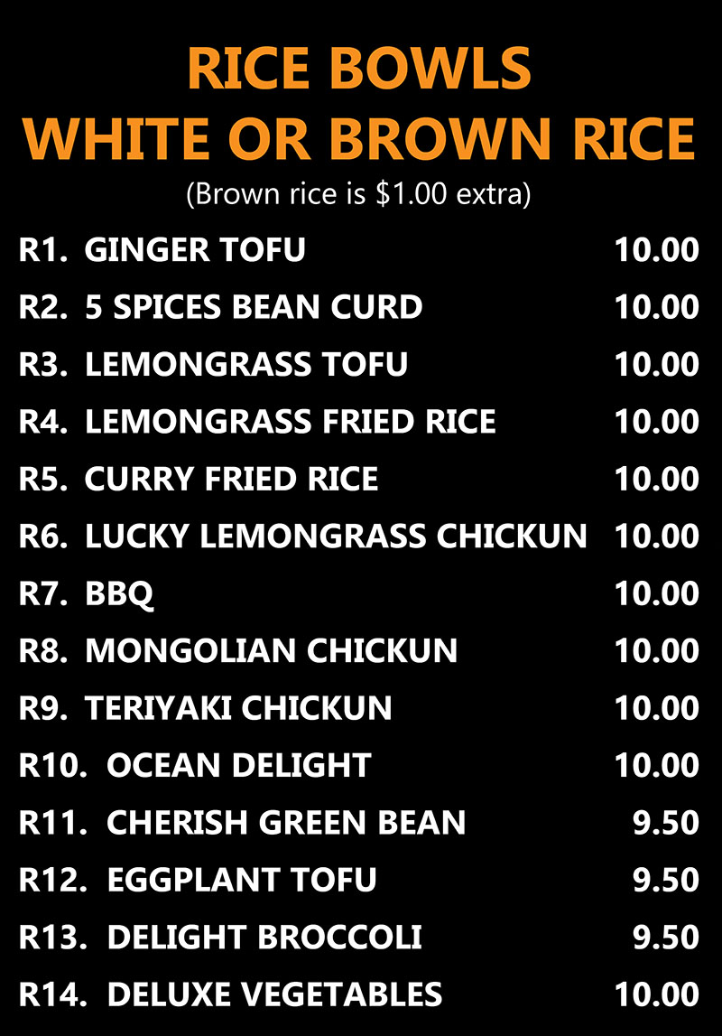 Vegan Bowl menu SLC menu