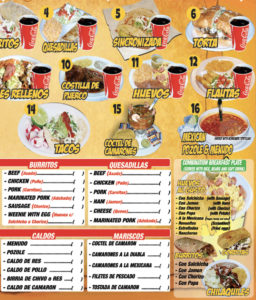 Victor's Tires And Restaurant menu - page two