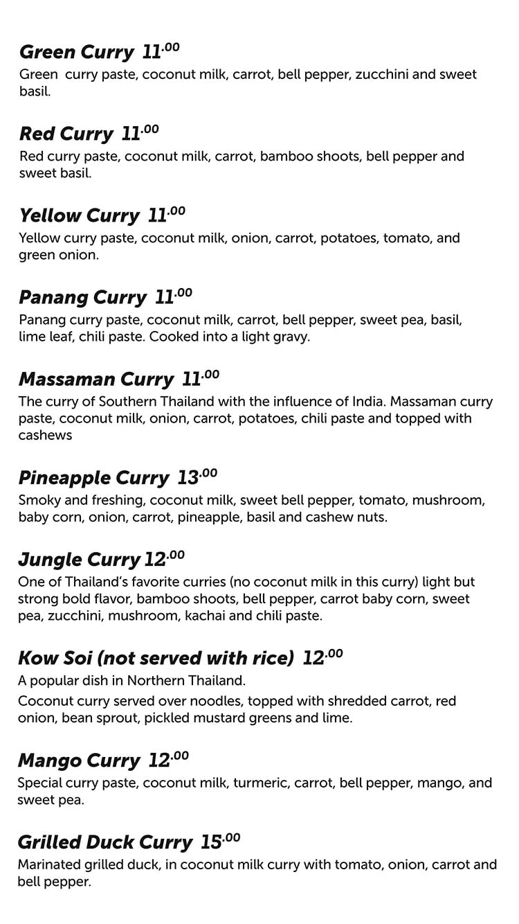Chabaar menu - curry
