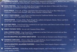 Ice Haus menu - appetizers