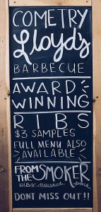 Lloyds BBQ food truck menu - ribs