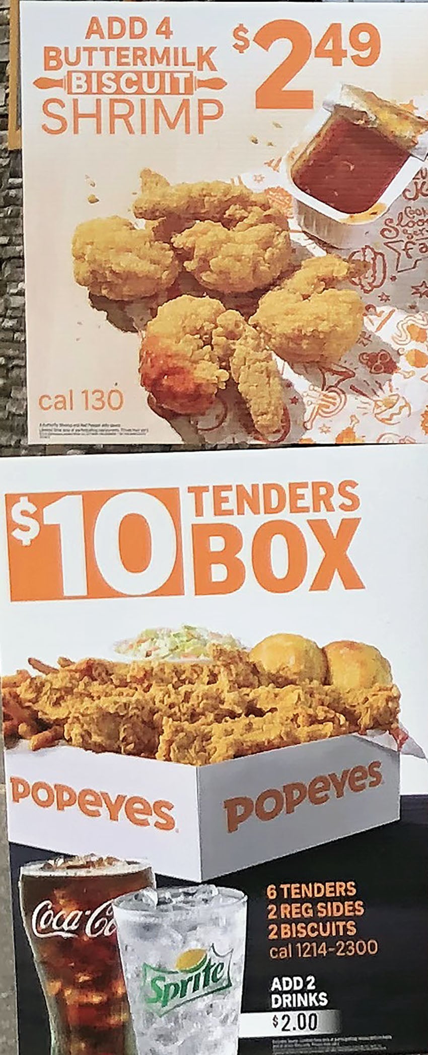 Popeye's menu - deals