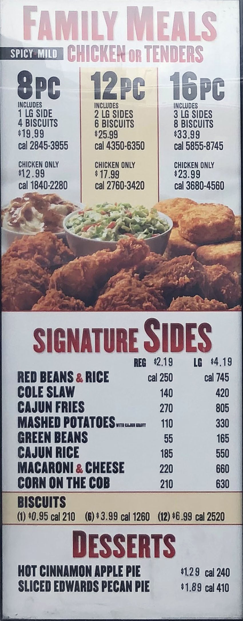 Popeye's menu - family meals, sides, desserts copy