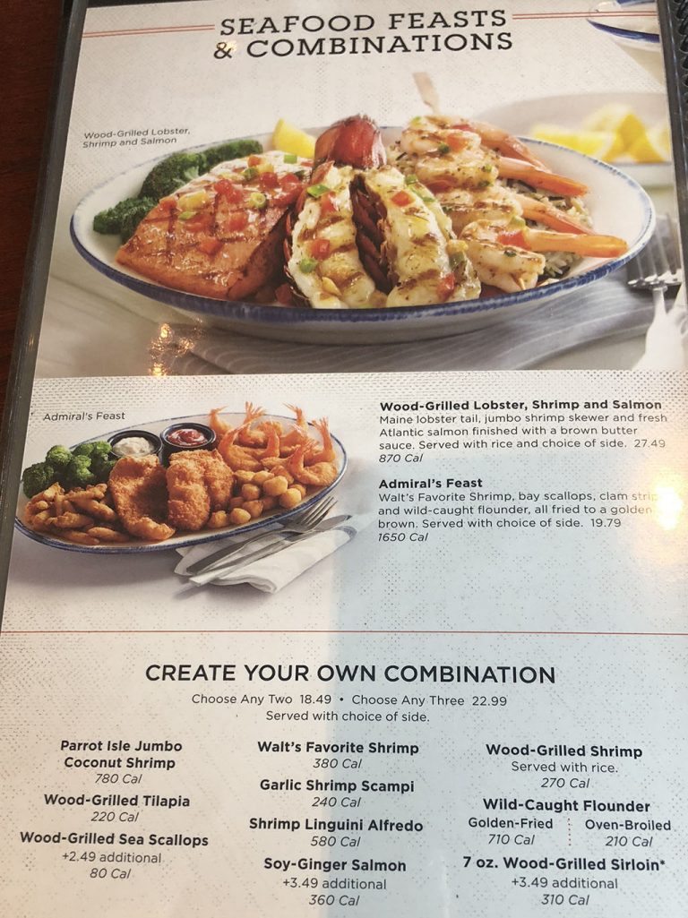 Red Lobster Printable Menu With Prices