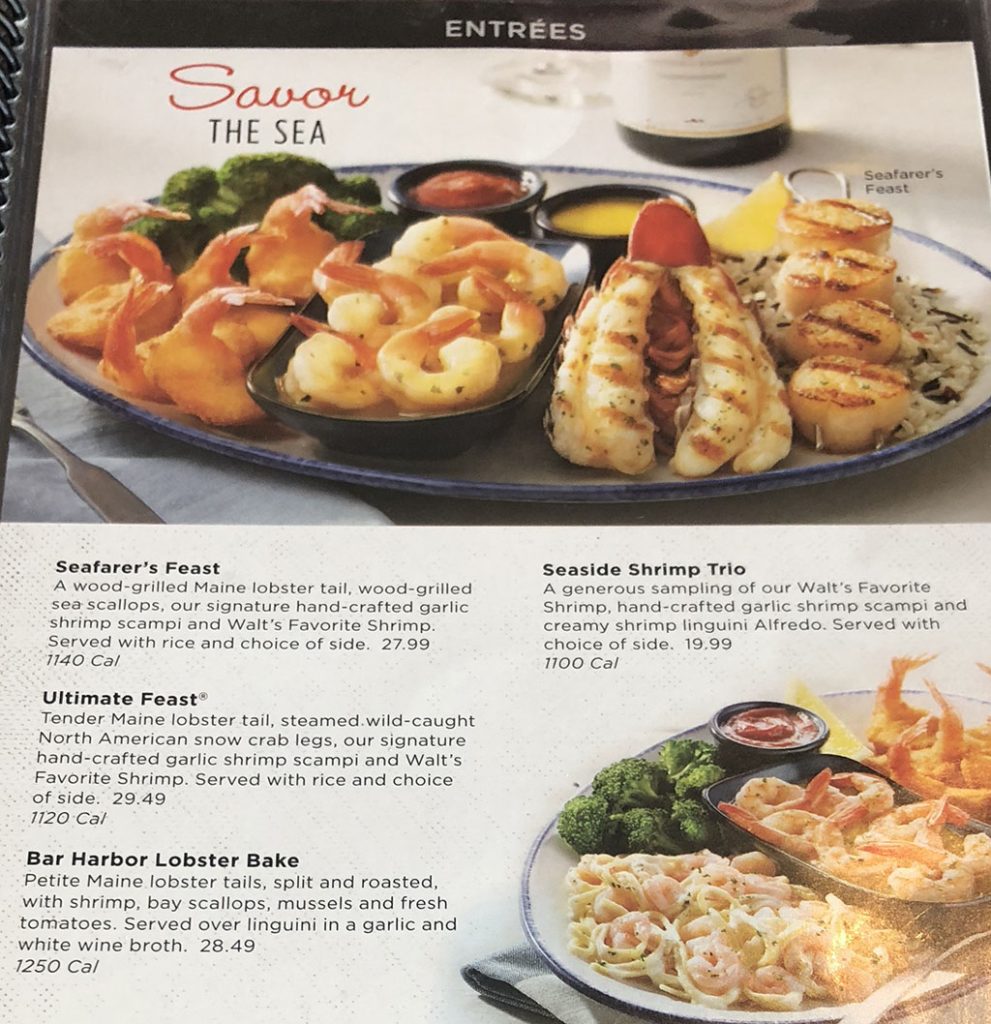 Red Lobster menu with prices SLC menu