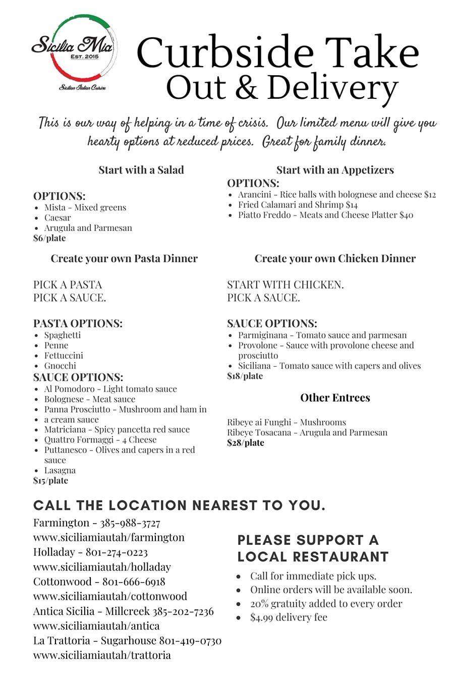 Sicilia Pizza & Kitchen - Salt Lake City - Menu & Hours - Order Delivery (5% off)