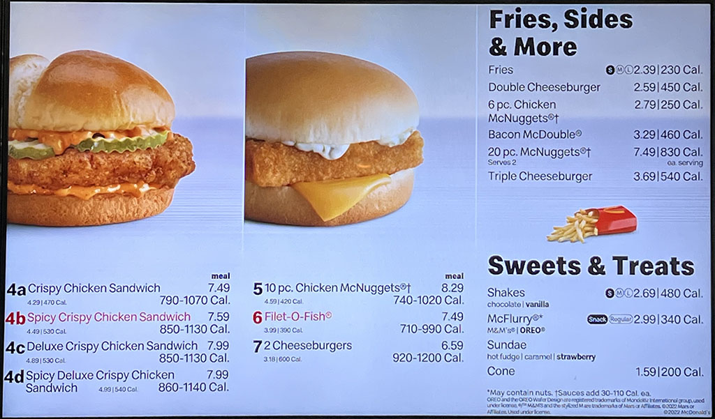 Menu Prices