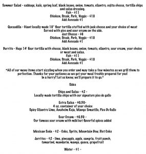 Silver Moon Taqueria menu - more items