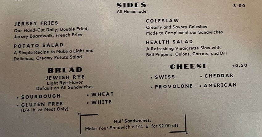 Feldman's Deli - sides, bread, cheese