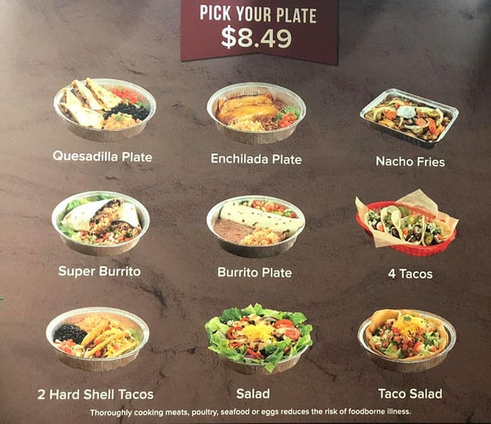 Hacienda Mexican Grill menu - pick your plate specials