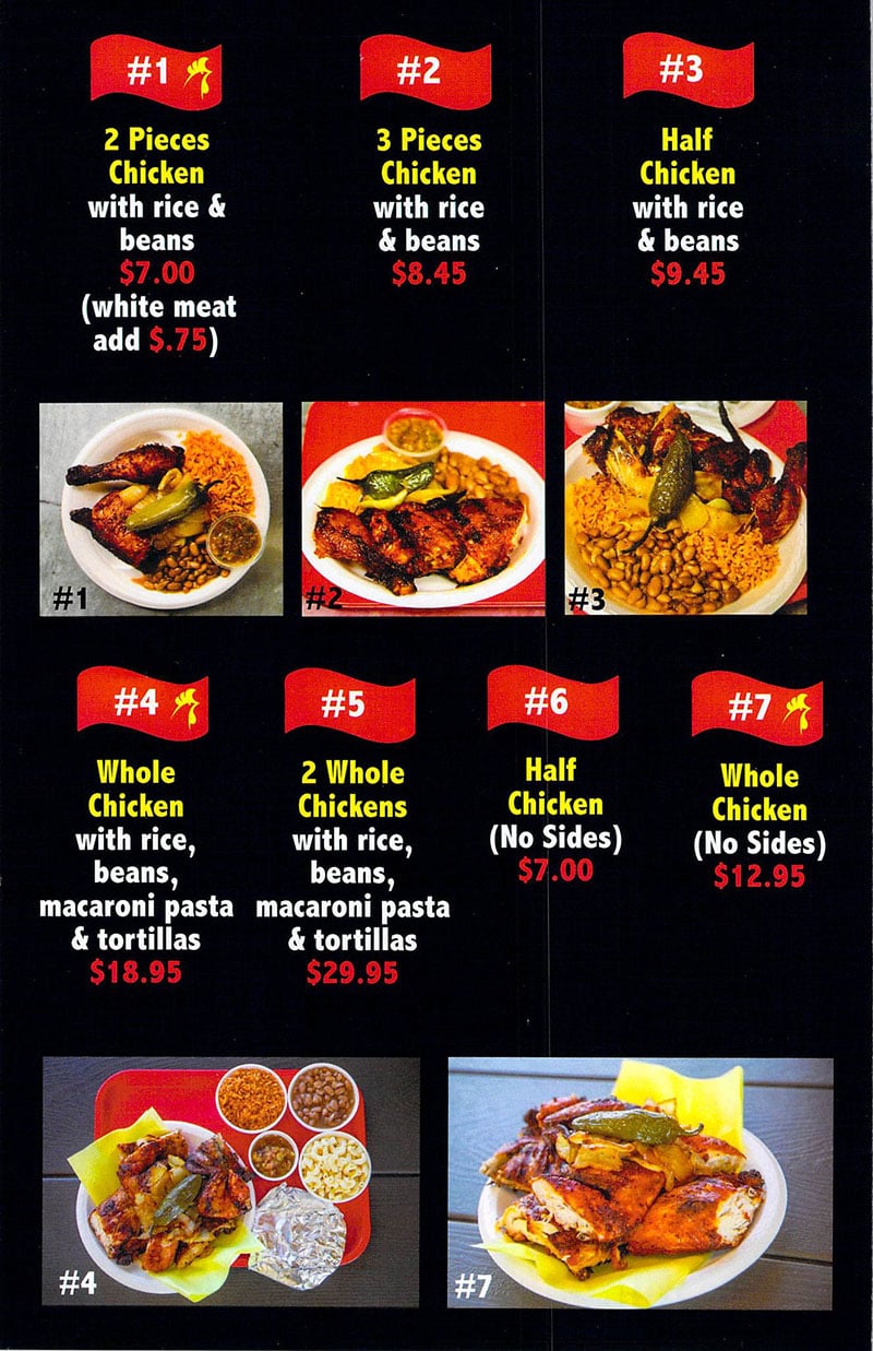 Senor Pollo Mexican Grill menu - page one