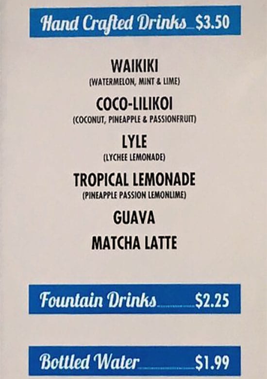 Bigeye Poke And Grill menu - drinks