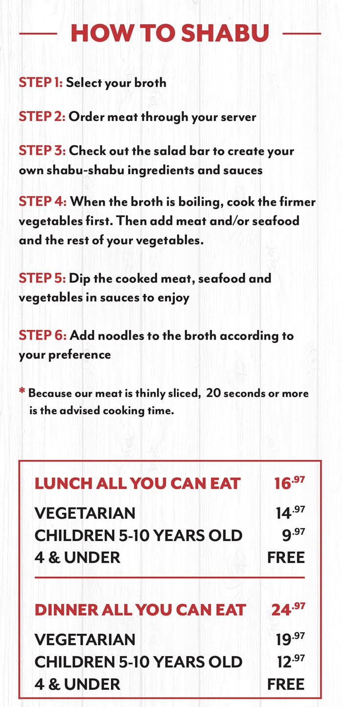 Mr Shabu menu - how to shabu