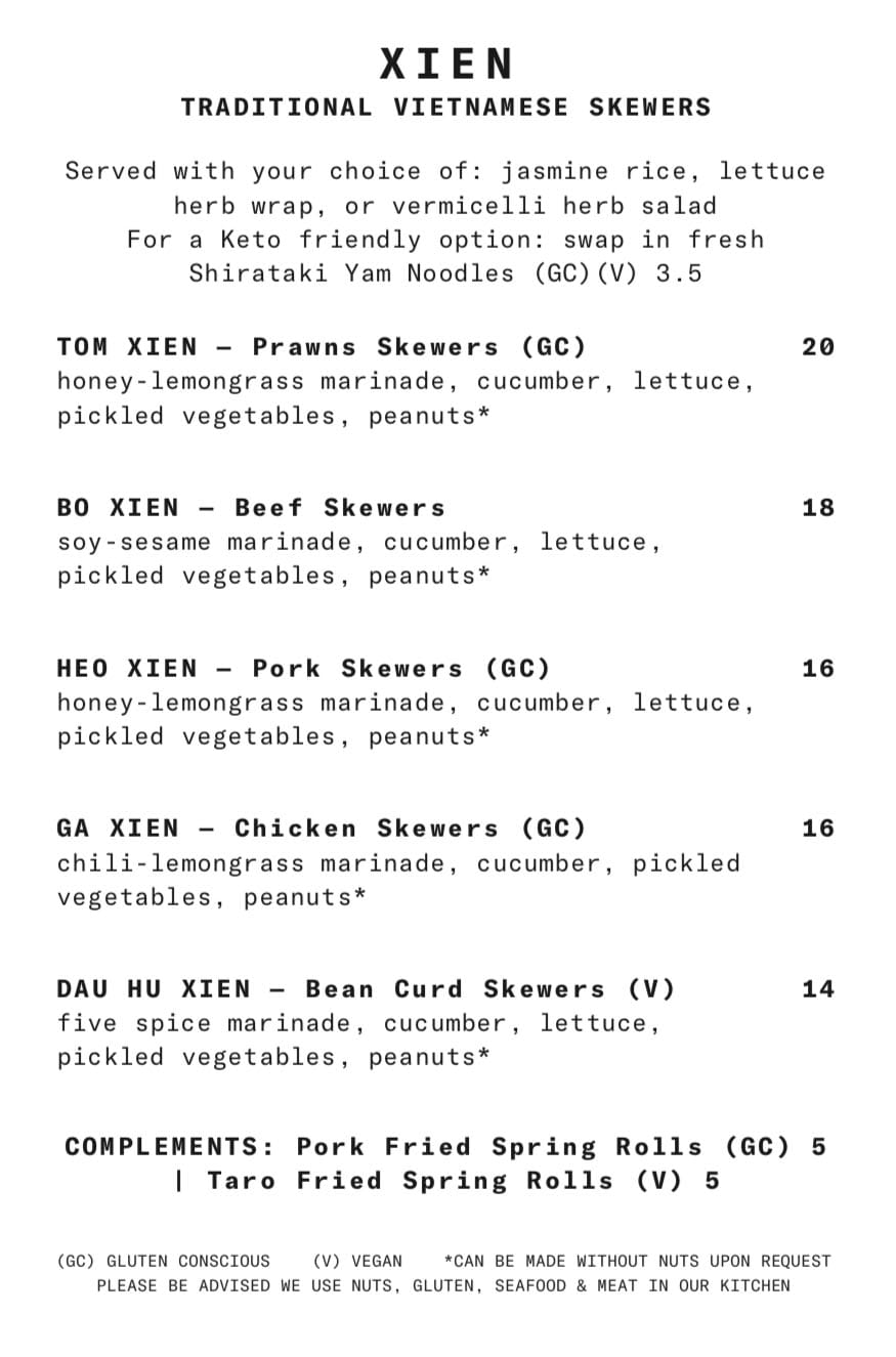 SAOLA Restaurant menu - salads, pho