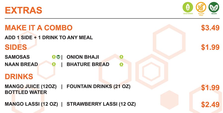 Zimbu menu - entrees