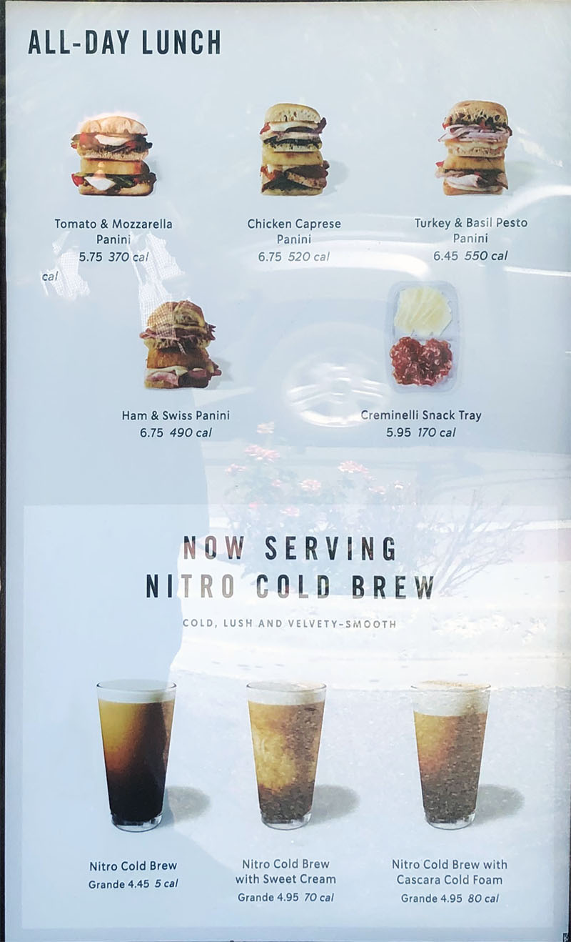 starbucks coffee menu