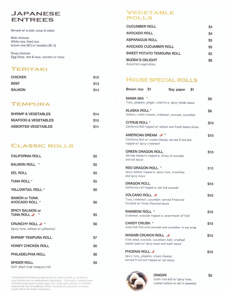 Won Won Kitchen menu - Japanese food