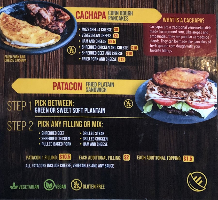 Arempa's menu - page two