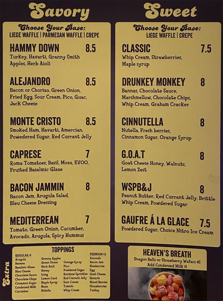 HallPass menu - Waffadopolis