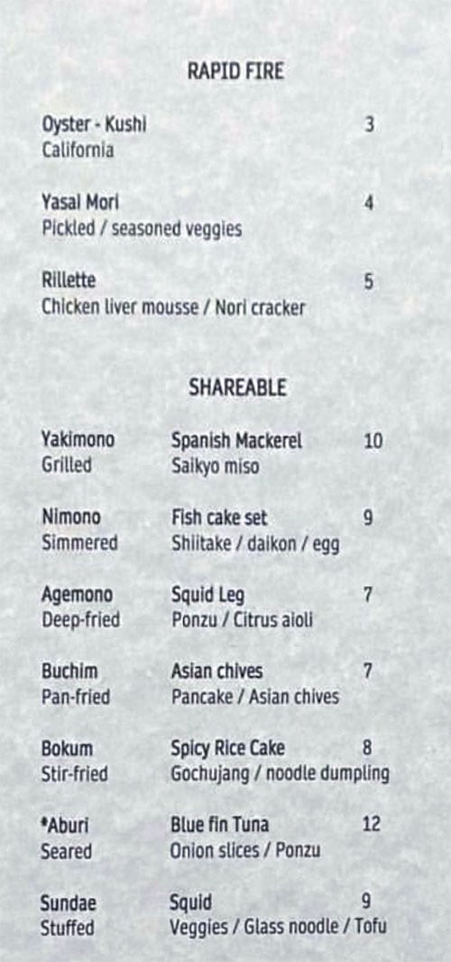 Nohm menu - rapid fire, shareables