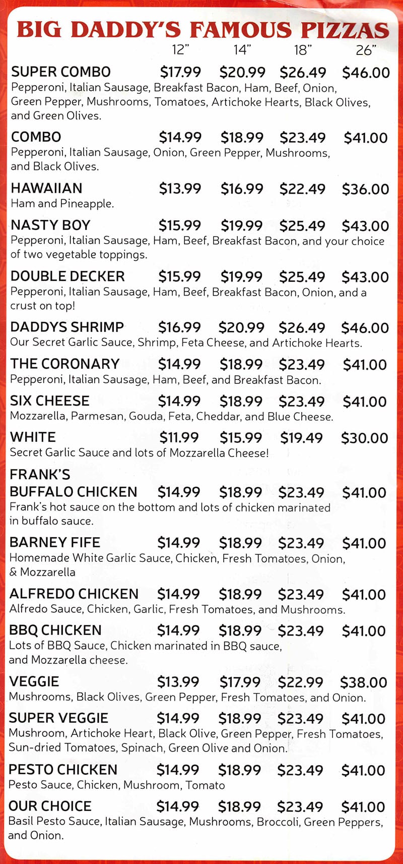 BIG DADDY PIZZA, Philadelphia - Menu, Prices & Restaurant Reviews