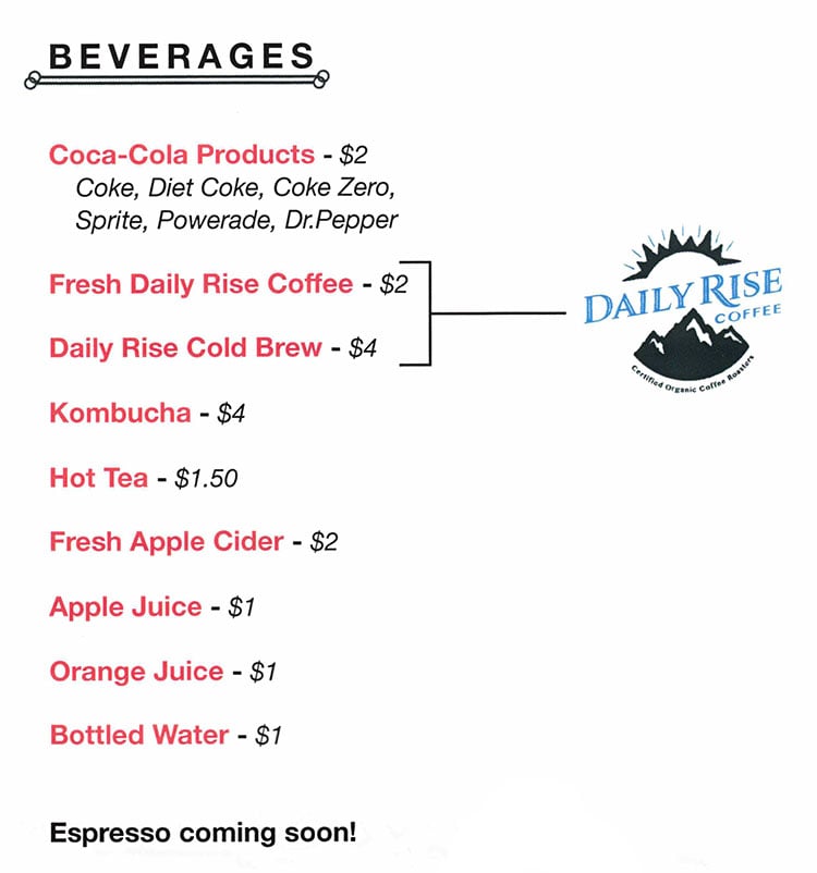 Salt Bistro menu - beverages