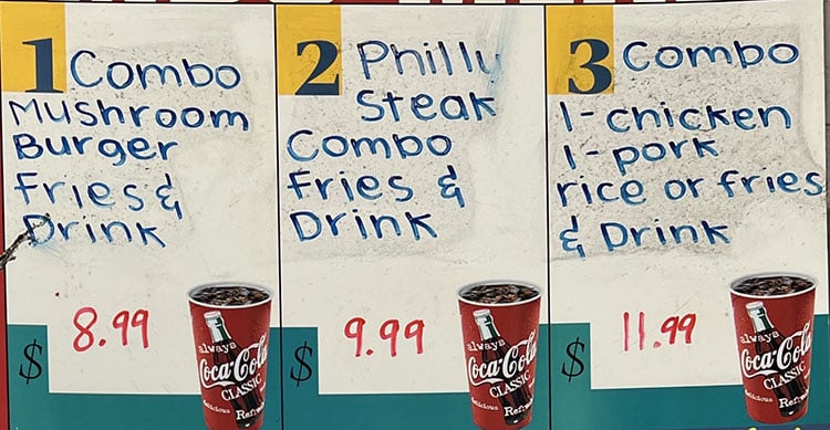 Tickles Restaurant menu - special combosTickles Restaurant menu - special combos