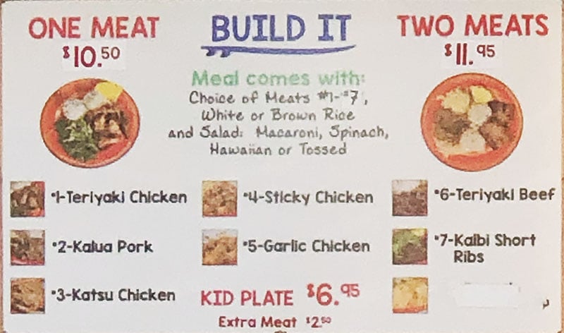 Moki's Hawaiian Grill menu - meals