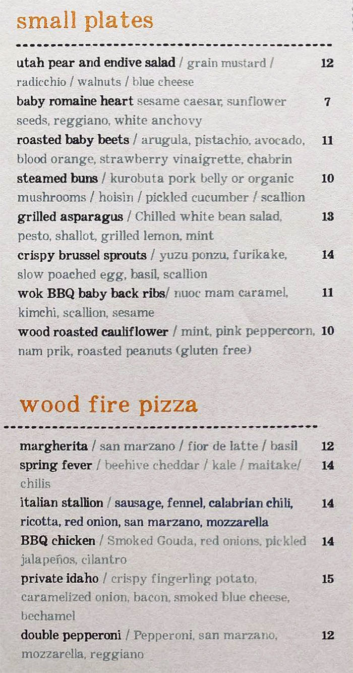 Provisions curbside menu