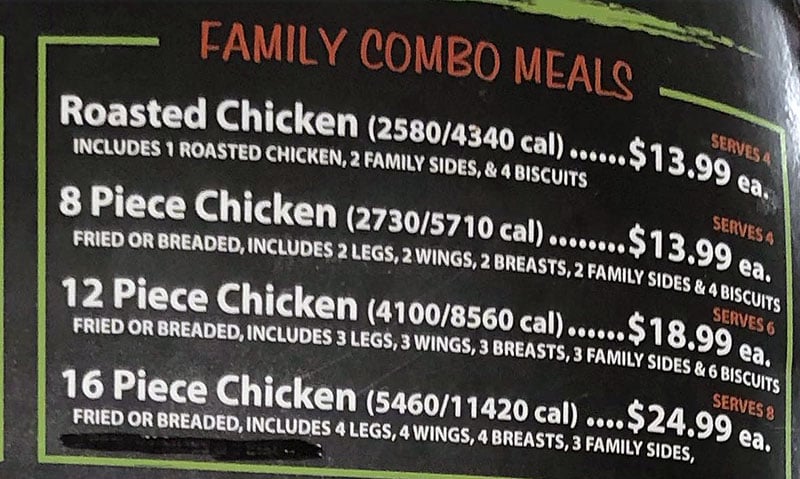 Smith's Utah deli menu - family combo meals