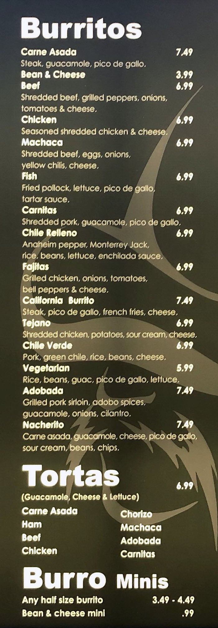 Alberto's menu – SLC menu