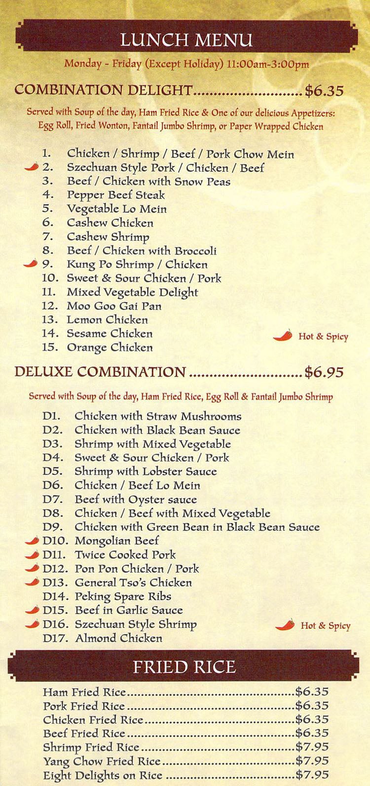 New Golden Dragon menu – SLC menu