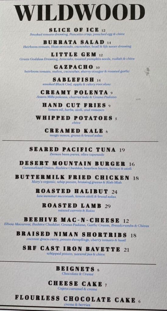 Wildwood Menu Slc Menu Wildwood Menu Slc Menu