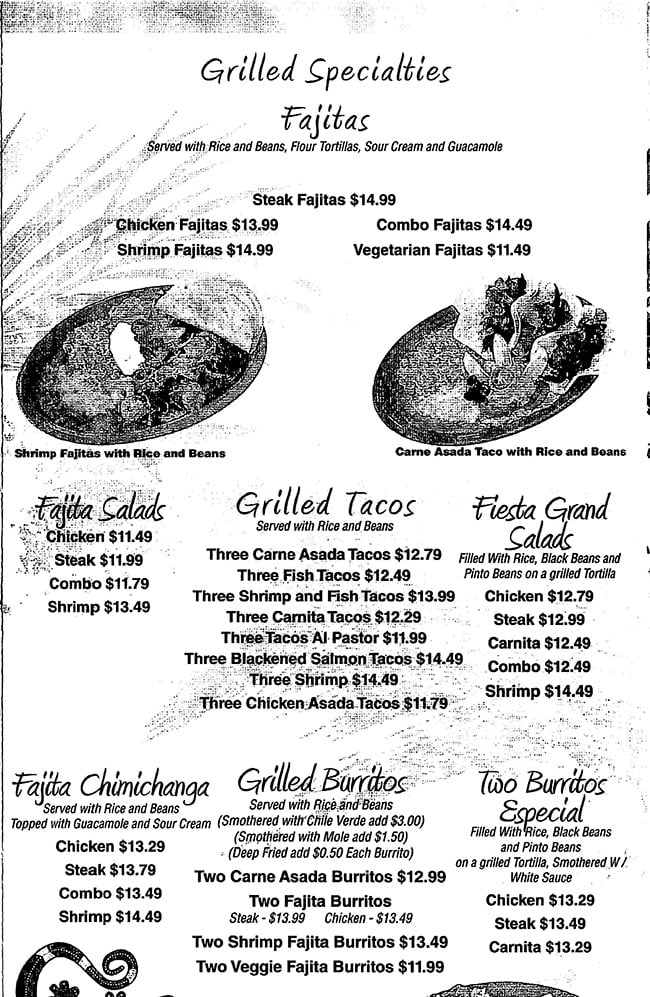 La Cocina menu - grilled specialties