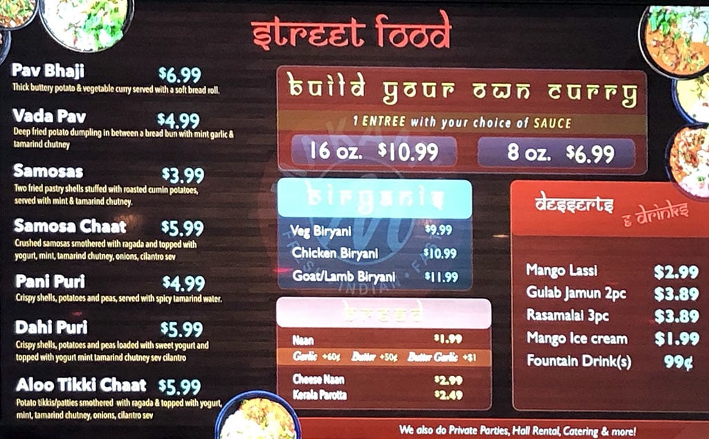 Makam's Kitchen menu - street food