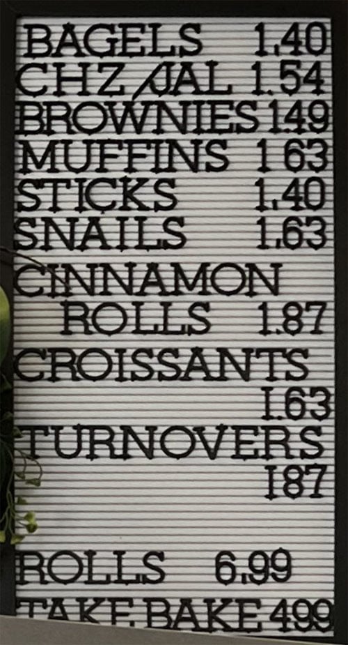 Mirror Lake Station menu - two
