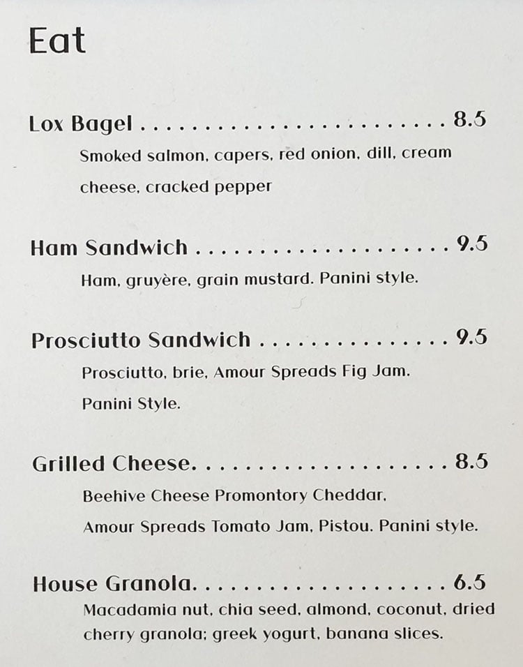 Picnic menu - eats